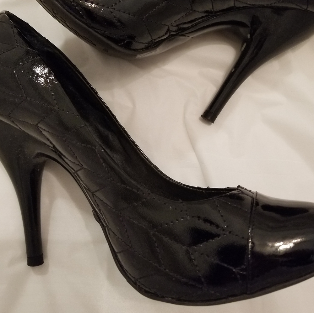 Patent black heels